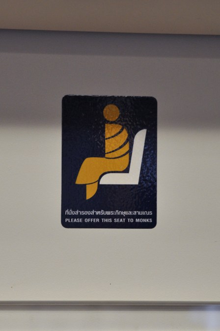 Notice on the Bangkok Skytrain.