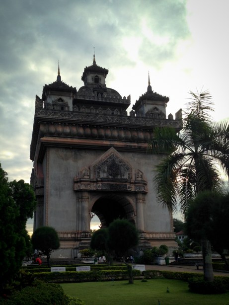 This is Patuxay monument, not far from my house... like a faux Arc de Triomphe.