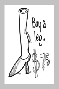 They give you this little card when you make a donation. My friend Heather said, that should say, "Buy a leg." It should say, "Buy a leg!!!!"